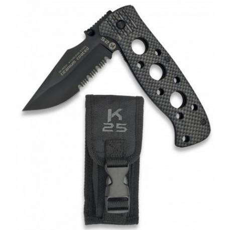 NAVAJA K25 NEGRA - RUBBER COATED. HOJA: 8.7CM 