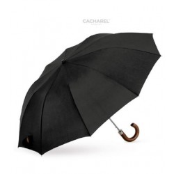 Paraguas largo Cacharel liso con ribete para hombre. Paraguas automático, elegante y de calidad de color azul