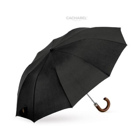 Paraguas largo Cacharel liso con ribete para hombre. Paraguas automático, elegante y de calidad de color azul