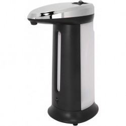 Dispensador automatico para Jabón, gel, alcohol 12,2x19,8cm 400 ml Color Negro Y Plateado